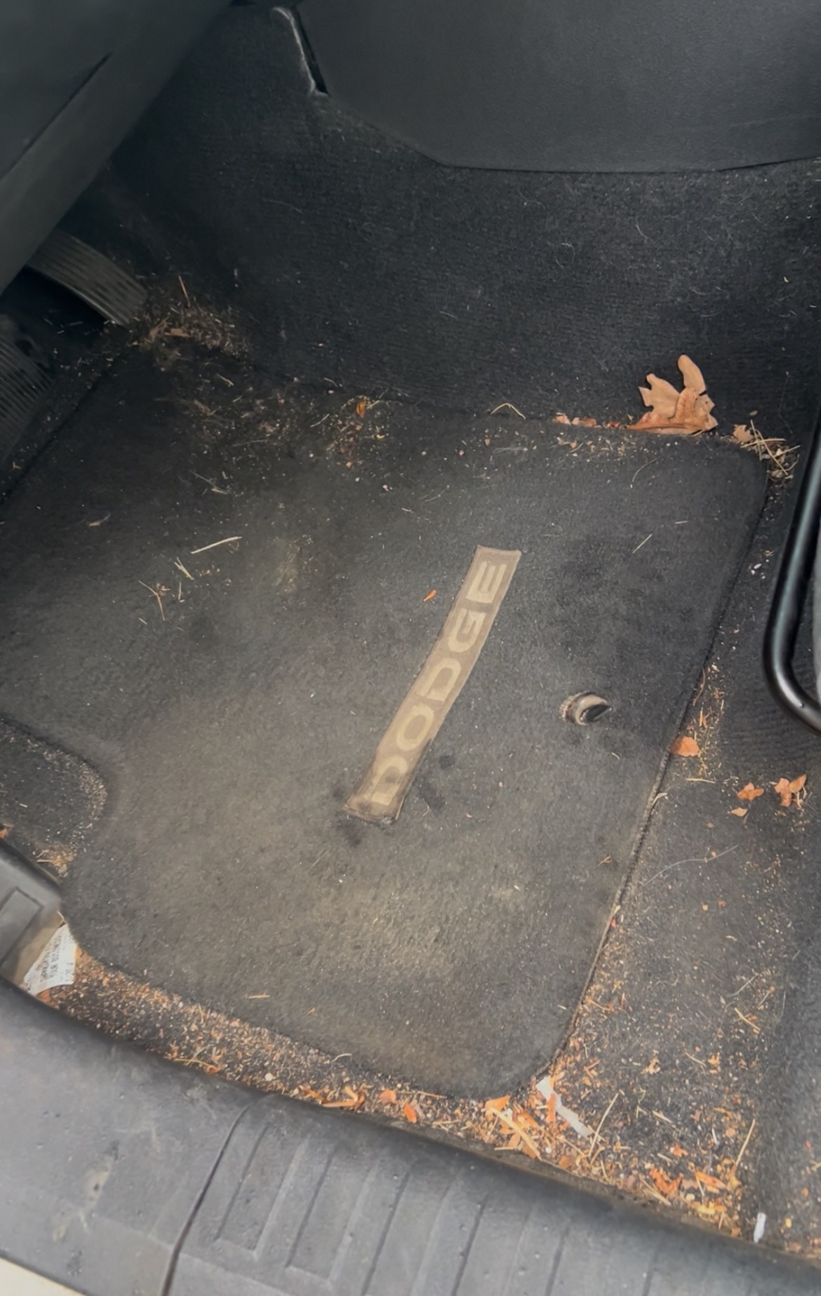 Interior floor before cleaning